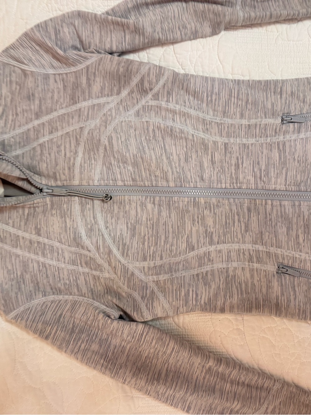 Lululemon Define Jacket Space Dye Grey White Full Zip Athletic Size 4 - Picture 3 of 8